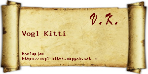 Vogl Kitti névjegykártya